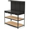Black Metal MDF Heavy-Duty Workbench with Pegboard, Shelves, Drawers and Accessories
